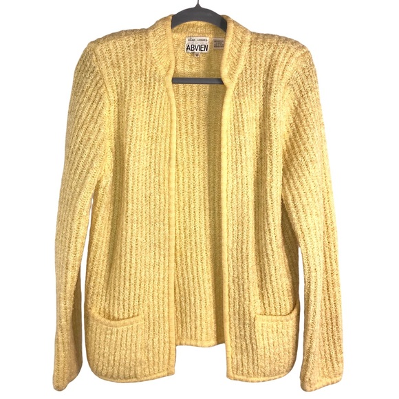 Vintage 1970’s Yellow Open Knit Cardigan Jacket - Picture 9 of 9